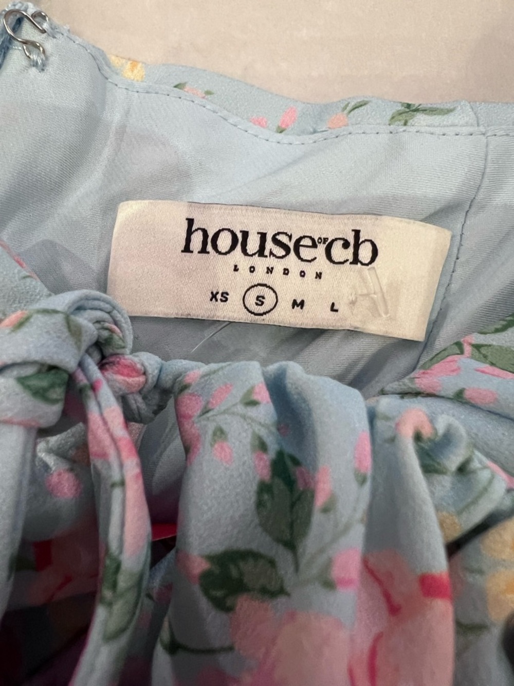 House of CB RAPHAEL Pale Blue Floral Summer Maxi Dress - Picture 9 of 10